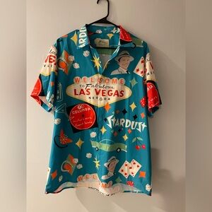 Las Vegas Royaura Hawaiian button down casual shirt. Size XL all over print